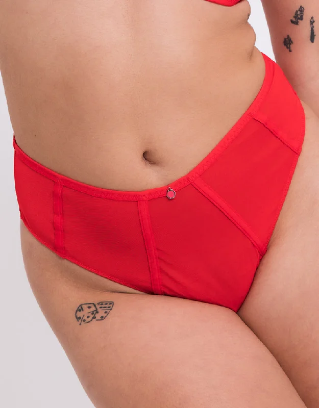 Curvy Kate Elementary High Waist Brazilian Red/Pink