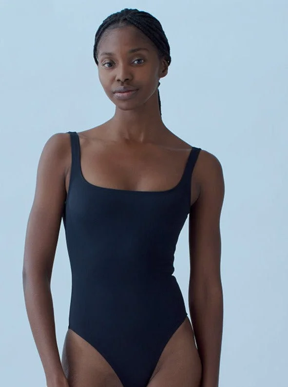 Nu Swim: Pistachio Scoop Back One Piece - Black