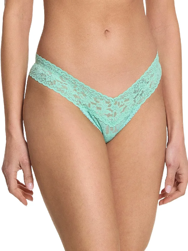 Signature Lace Low Rise Thong Tulum Green