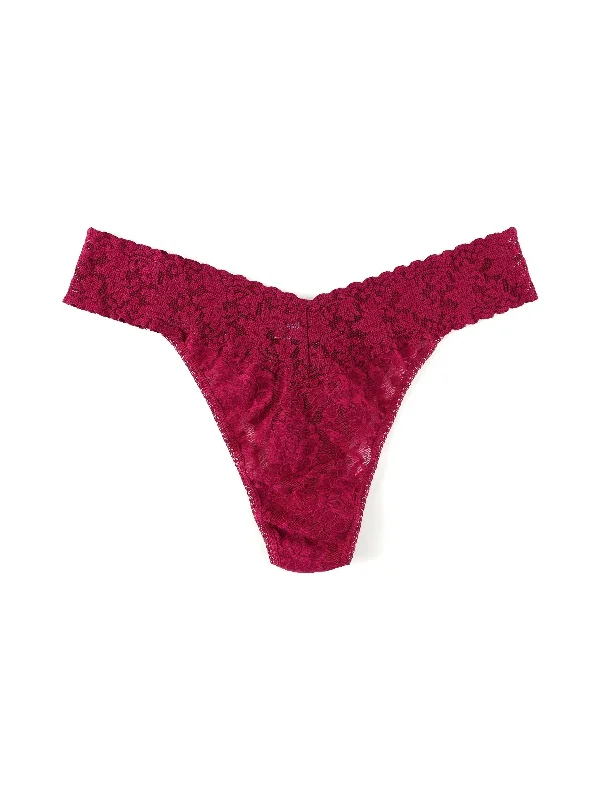 Signature Lace Original Rise Thong Dark Pomegranate Red