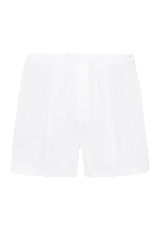 Cotton Sporty Cotton Knit Boxer With Button Fly | White 73505-101